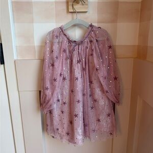 Mauve Star Print Tulle Dress